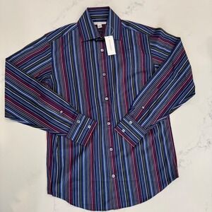 New Banana Republic Shirt 14-14.5 Stripe Button Down‎ Colorful Y2K Work Classic